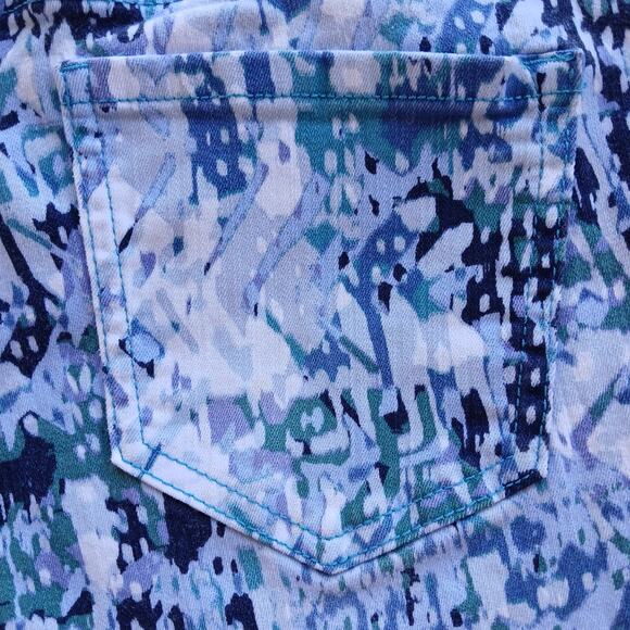 Nine West Chrystie Capri Denim Blue Print 12 stretch soft twill low rise cuffed - Picture 3 of 16